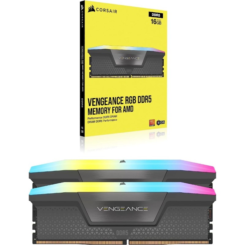 Corsair VENGEANCE RGB 64GB (2x32GB) DDR5 5600MT/s CL36 Corsair VENGEANCE RGB 64GB (2x32GB) DDR5 5600MT/s CL36