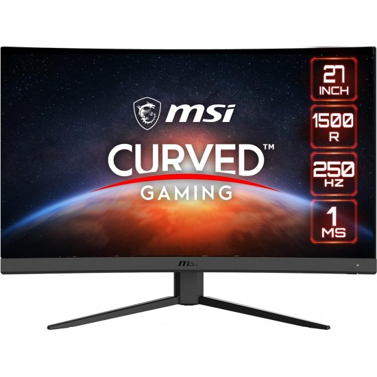 MSI G27C4X 27" Curved Gaming Monitor, 1920 x 1080 (FHD), 1ms, 250Hz, FreeSync, HDMI, DisplayPort, Anti-Flicker, Anti-Glare, HDR Ready,Black