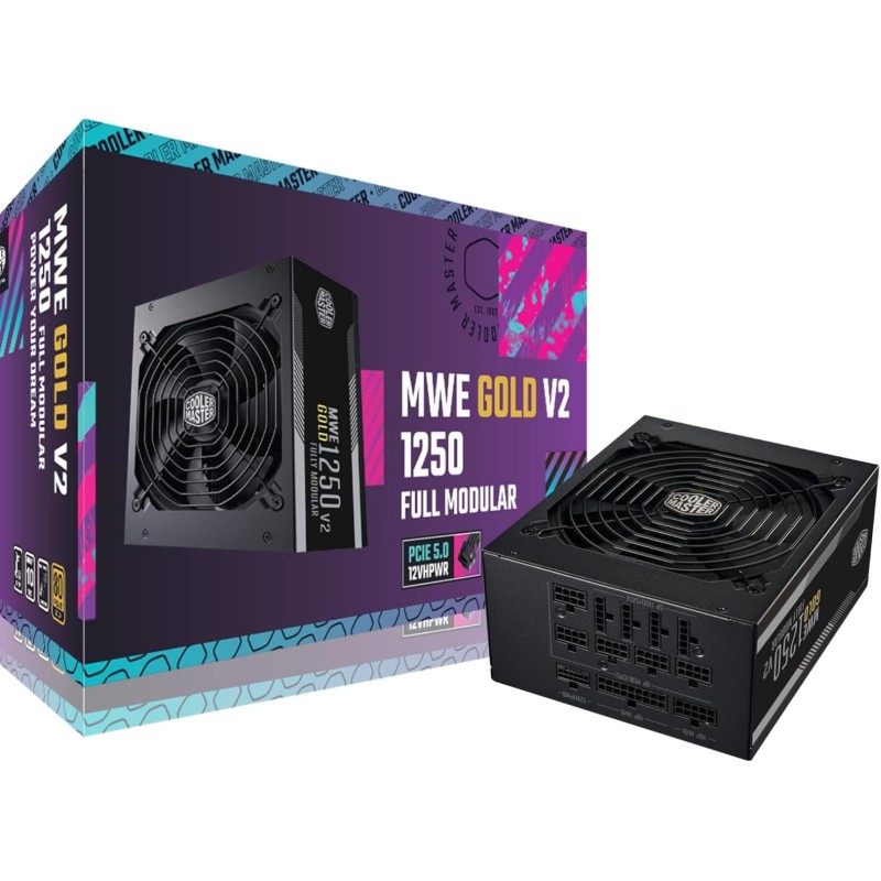 Cooler Master MWE Gold 1250 V2 Full Modular, 1250, 80 Plus Gold Efficiency Cooler Master MWE Gold 1250 V2 Full Modular, 1250, 80 Plus Gold Efficiency