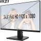 MSI Pro MP251 24.5" IPS 1920 x 1080 (FHD), 100Hz, Adaptive Sync, HDMI, VGA Port, VESA Mount, Tilt, Speaker, 1 ms, Black