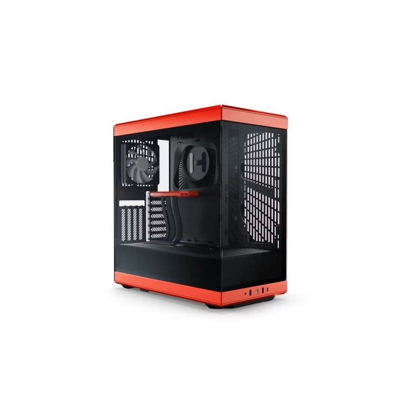 HYTE Y40 Red and Black with 2 Fans and Gen 4.0 Riser Cable HYTE Y40 Red and Black with 2 Fans and Gen 4.0 Riser Cable