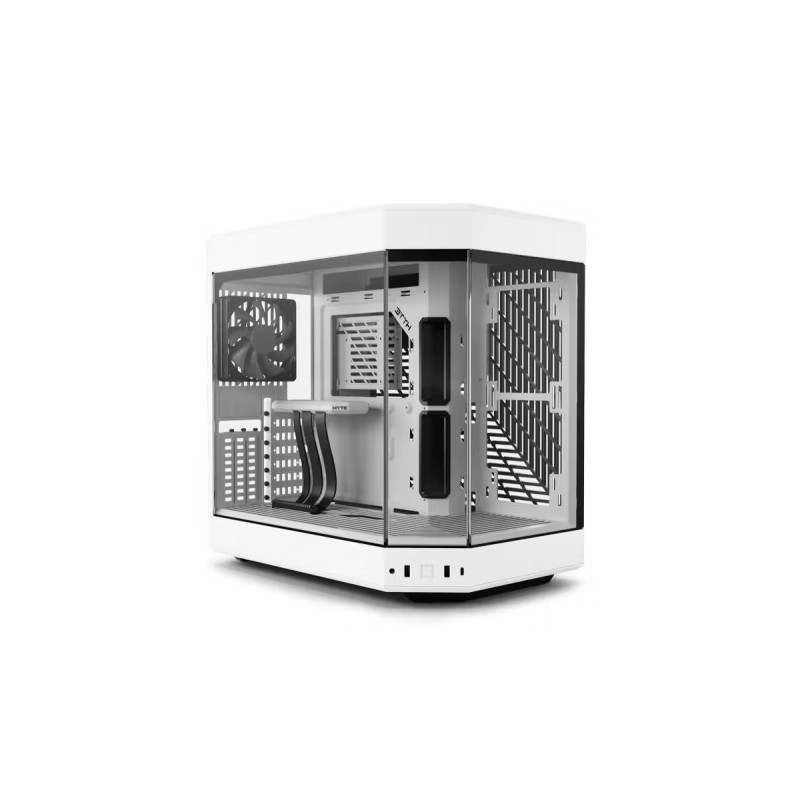 HYTE Y60 with 3 Fans with Gen 4.0 Riser Cable All white HYTE Y60 with 3 Fans with Gen 4.0 Riser Cable All white