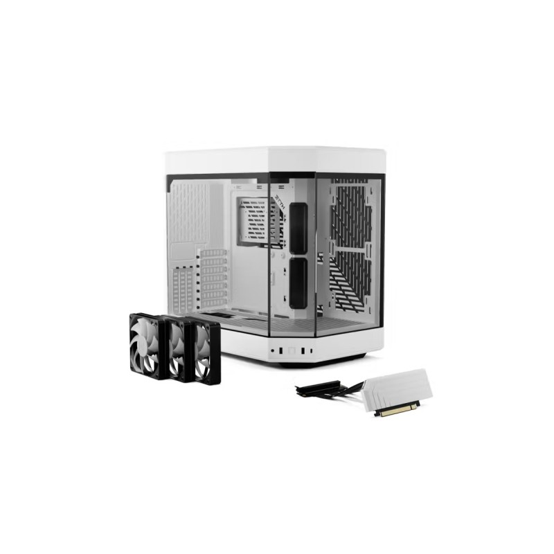 HYTE Y60 with 3 Fans with Gen 4.0 Riser Cable All white HYTE Y60 with 3 Fans with Gen 4.0 Riser Cable All white