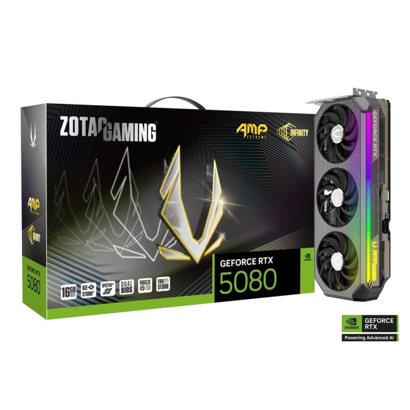 ZOTAC GeForce RTX 5080 AMP Extreme INFINITY 16GB GDDR7 ZOTAC GeForce RTX 5080 AMP Extreme INFINITY 16GB GDDR7