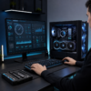 Technician tuning PC performance settings