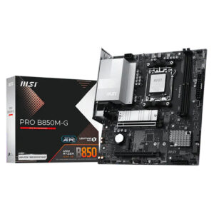 MSI PRO B850M-G motherboard angled view
