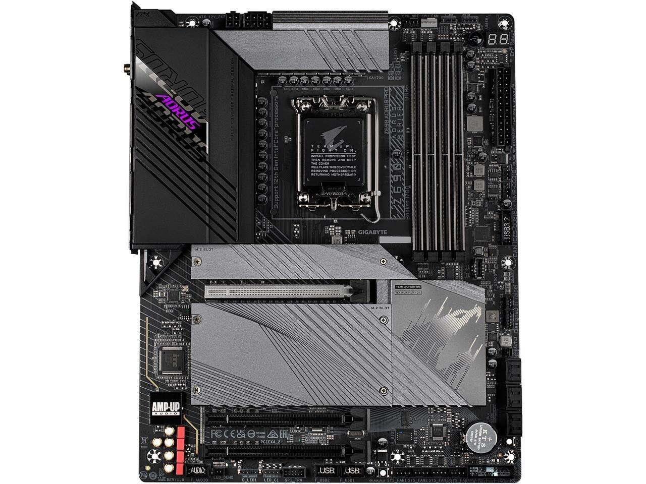 Alternative view of GIGABYTE Z690 AORUS PRO LGA 1700 Intel Z690 ATX Motherboard with DDR5, Quad M.2, PCIe 5.0, USB 3.2 Gen2X2 Type-C, WiFi 6, 2.5GbE LAN
