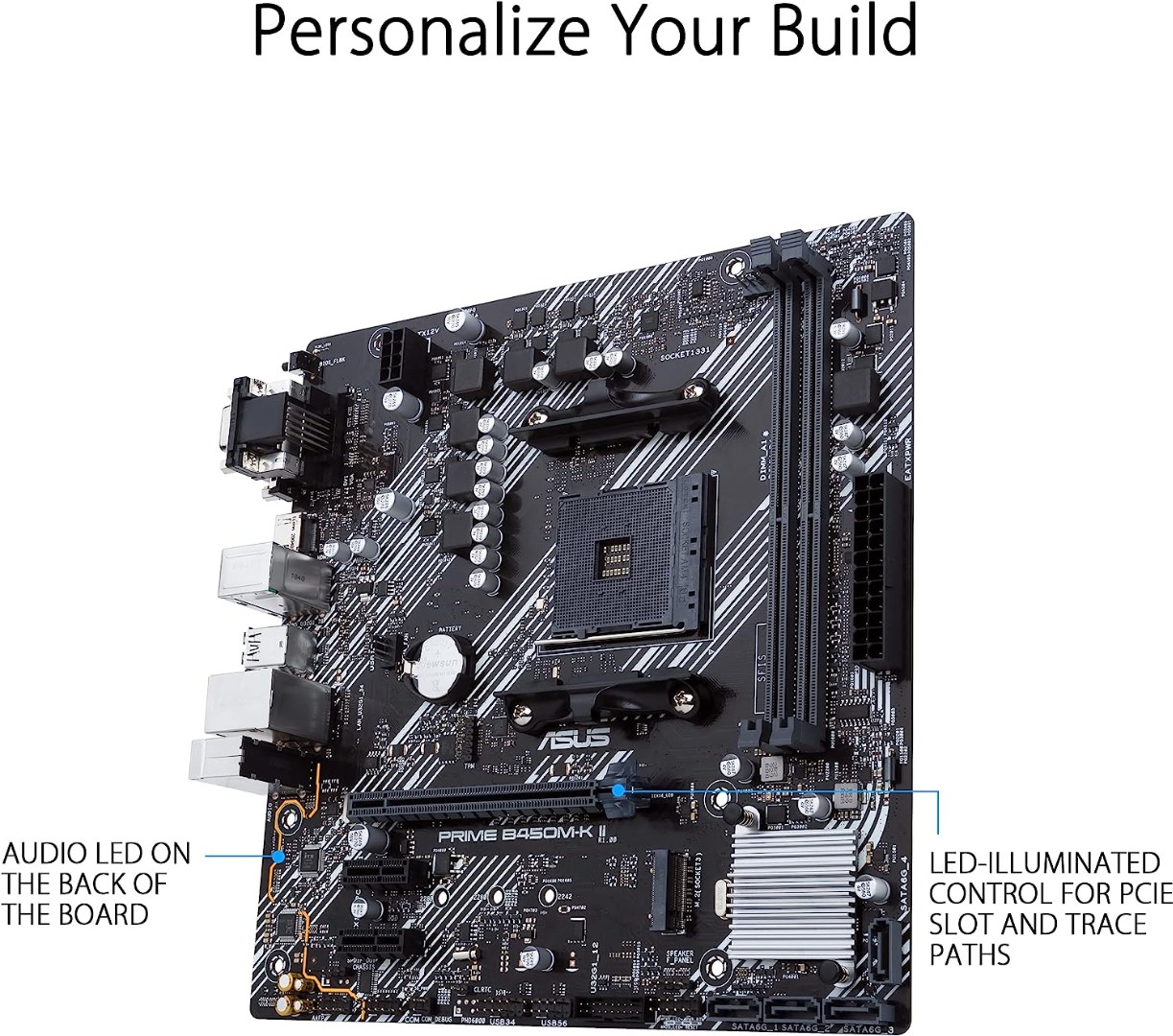 Alternative view of Asus Prime B450M-K II