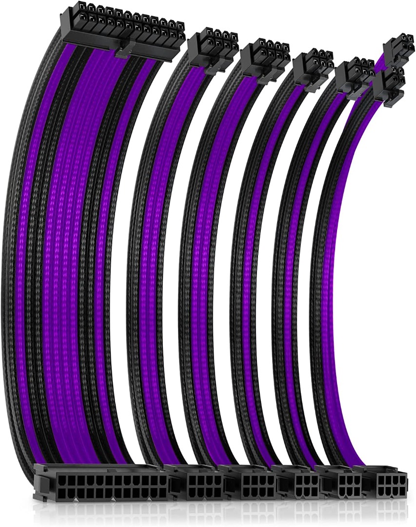 Antec Mod Sleeved Power Supply Cable Extension Kit, w/Combs Purple UV