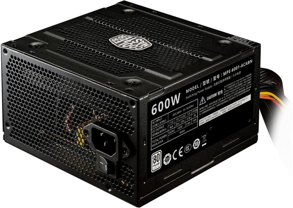 Alternative view of Cooler Master Power Supply 600W ELITE V4 80 Plus White Non Modular