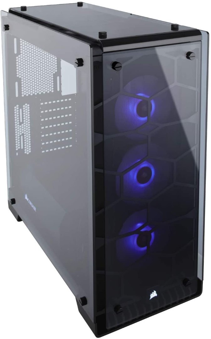 Corsair Crystal 570X RGB Mid-Tower Case, 3 RGB Fans, Tempered Glass - Black