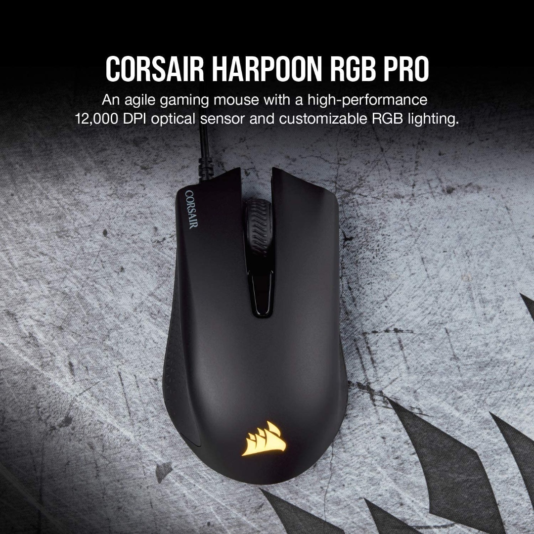 Alternative view of Corsair Harpoon PRO - RGB Gaming Mouse - Lightweight Design - 12,000 DPI Optical Sensor