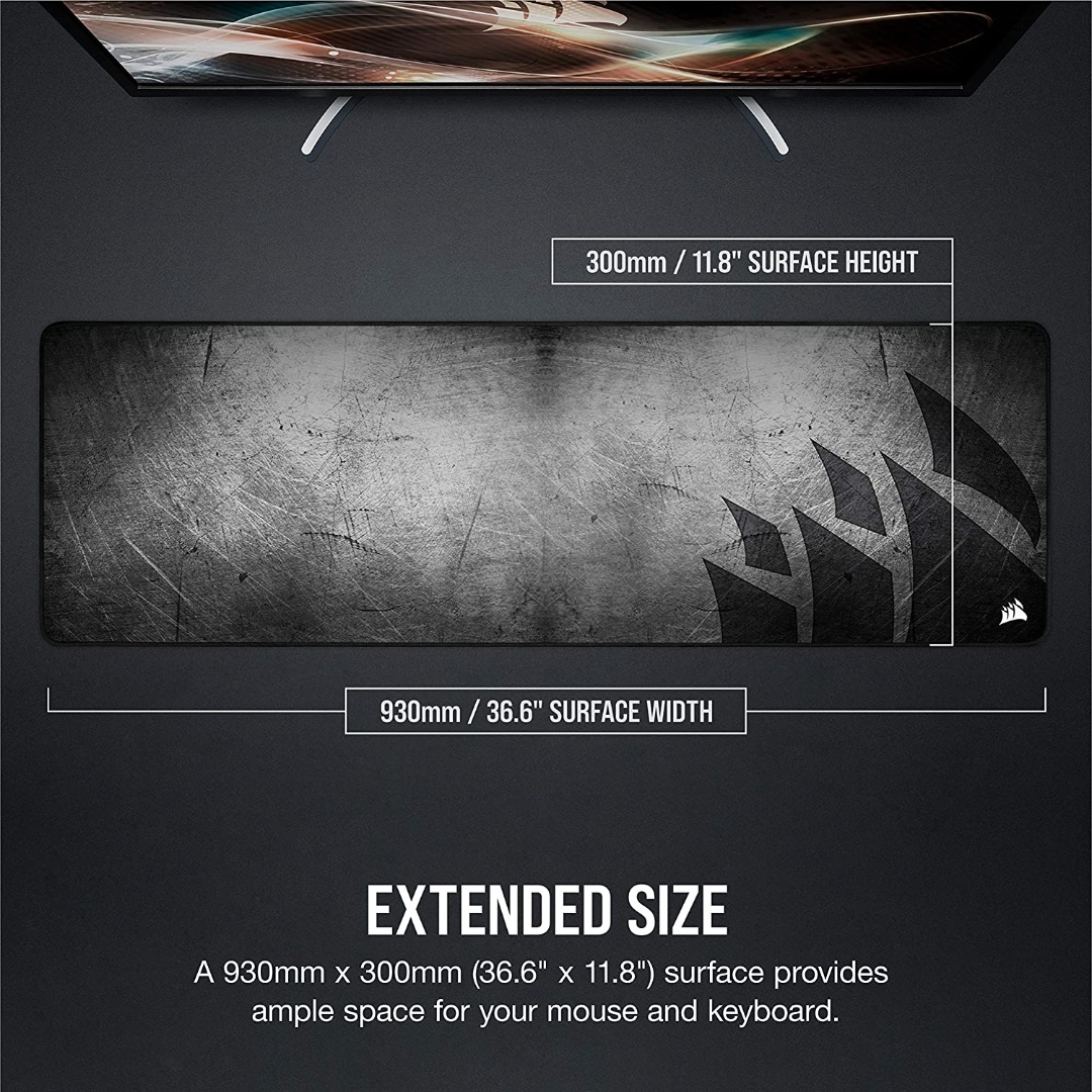 Corsair MM300 PRO Premium Spill-Proof Cloth Gaming Mouse Pad – Extended - Multicolor