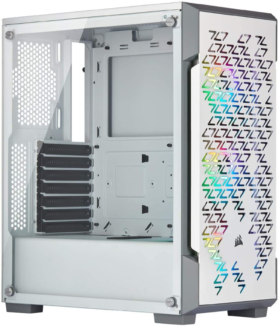 Corsair iCUE 220T RGB Airflow Tempered Glass Mid-Tower Smart Case, White
