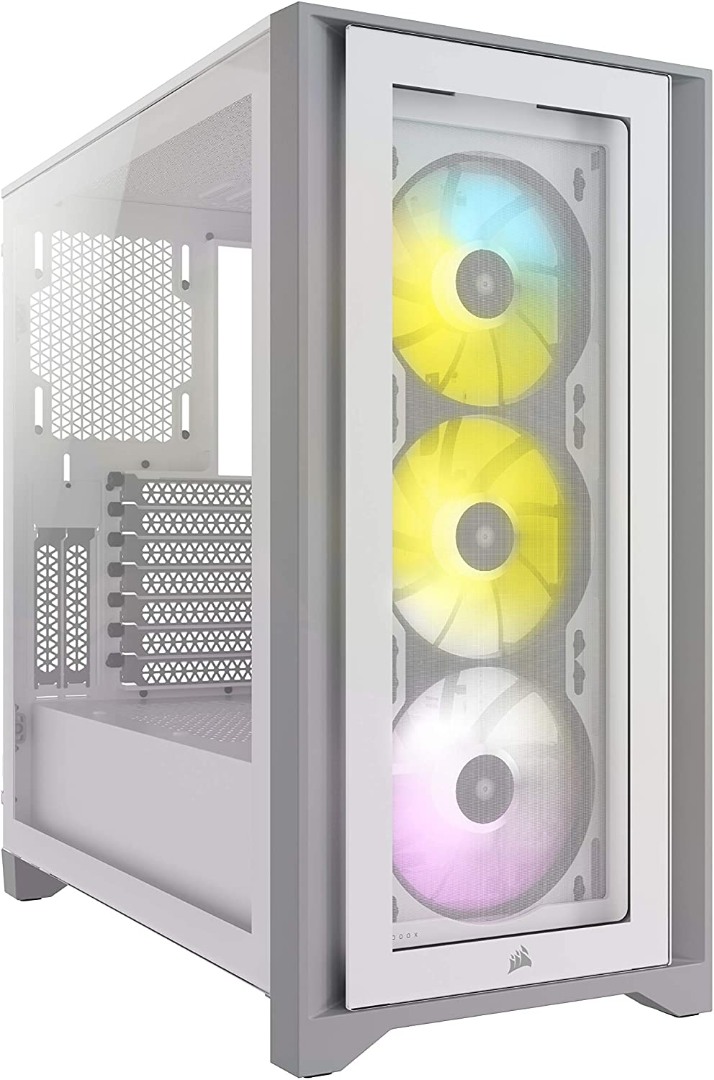 Alternative view of Corsair iCUE 4000X RGB Mid-Tower ATX PC Case - White
