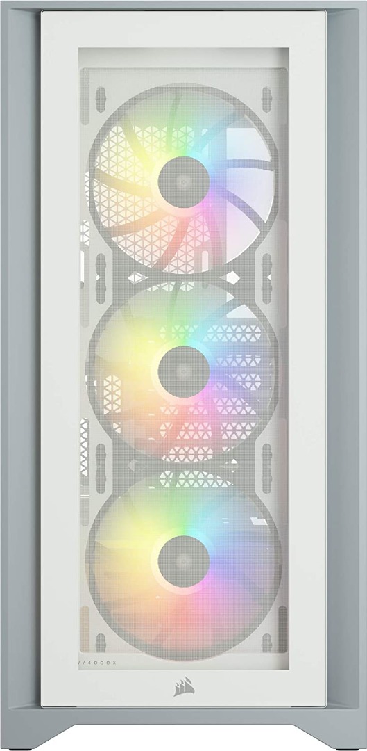 Corsair iCUE 4000X RGB Mid-Tower ATX PC Case - White