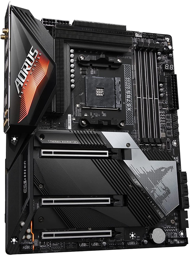 Alternative view of GIGABYTE X570S AORUS Master (AMD/ X570S/ Ryzen 5000/ ATX/PCIe 4.0/ SATA 20Gb/s/USB 3.2/ Motherboard)