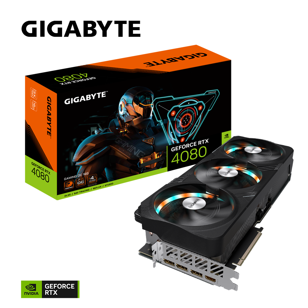Alternative view of GIGABYTE GeForce RTX 4080 Gaming OC 16G Graphics Card, 3X WINDFORCE Fans, 16GB 256-bit GDDR6X