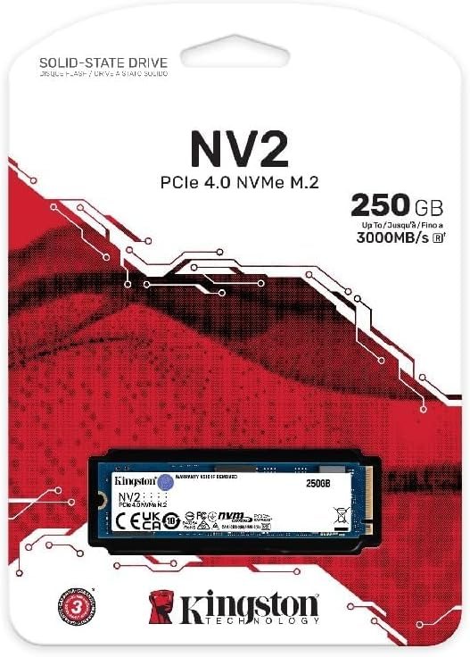 Kingston NV2 250G M.2 2280 NVMe Internal SSD | PCIe 4.0 Gen 4x4 | Up to 3000 MB/s