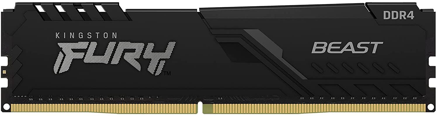 Alternative view of Kingston FURY Beast 16GB 3200MHz DDR4 CL16 Desktop Memory Single Stick KF432C16BB/16, Black