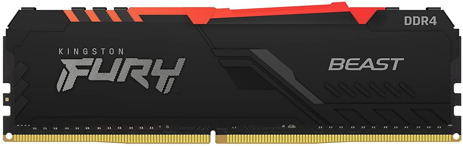 Alternative view of Kingston FURY Beast RGB 8GB 3200MHz DDR4 CL16 Desktop Memory Single Stick KF432C16BBA/8