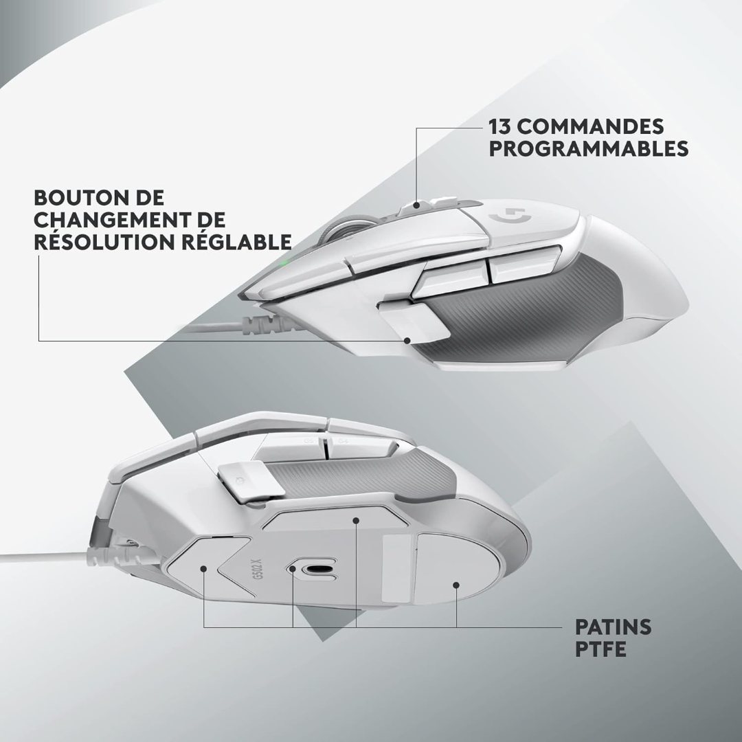 Alternative view of Logitech G502 X White Wired Gaming Mouse