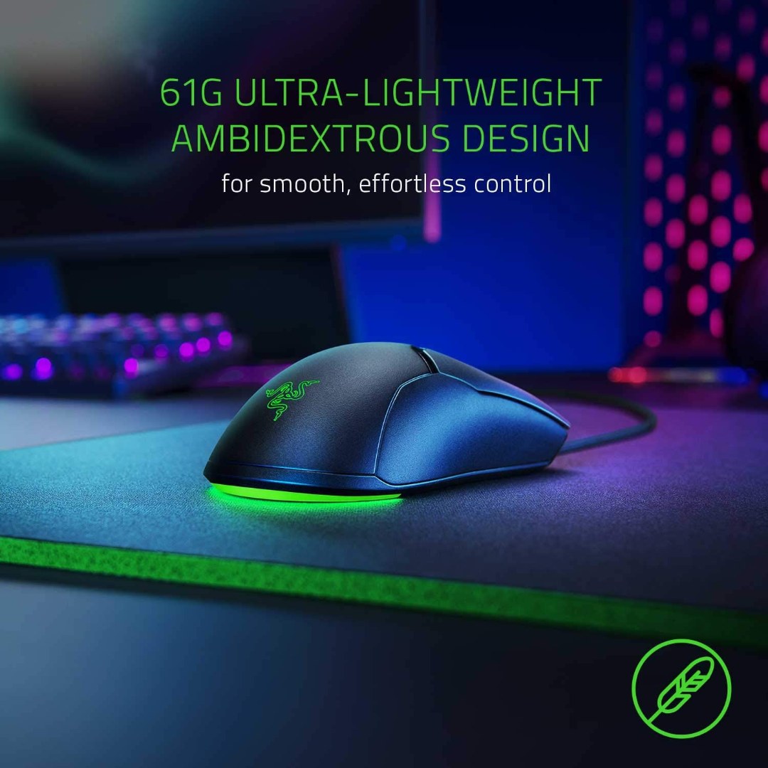 Alternative view of Razer Viper Mini Ultralight Gaming Mouse: Fastest Gaming Switches - 8500 DPI Optical Sensor - Chroma RGB Underglow Lighting - 6 Programmable Buttons - Drag-Free Cord - Classic Black