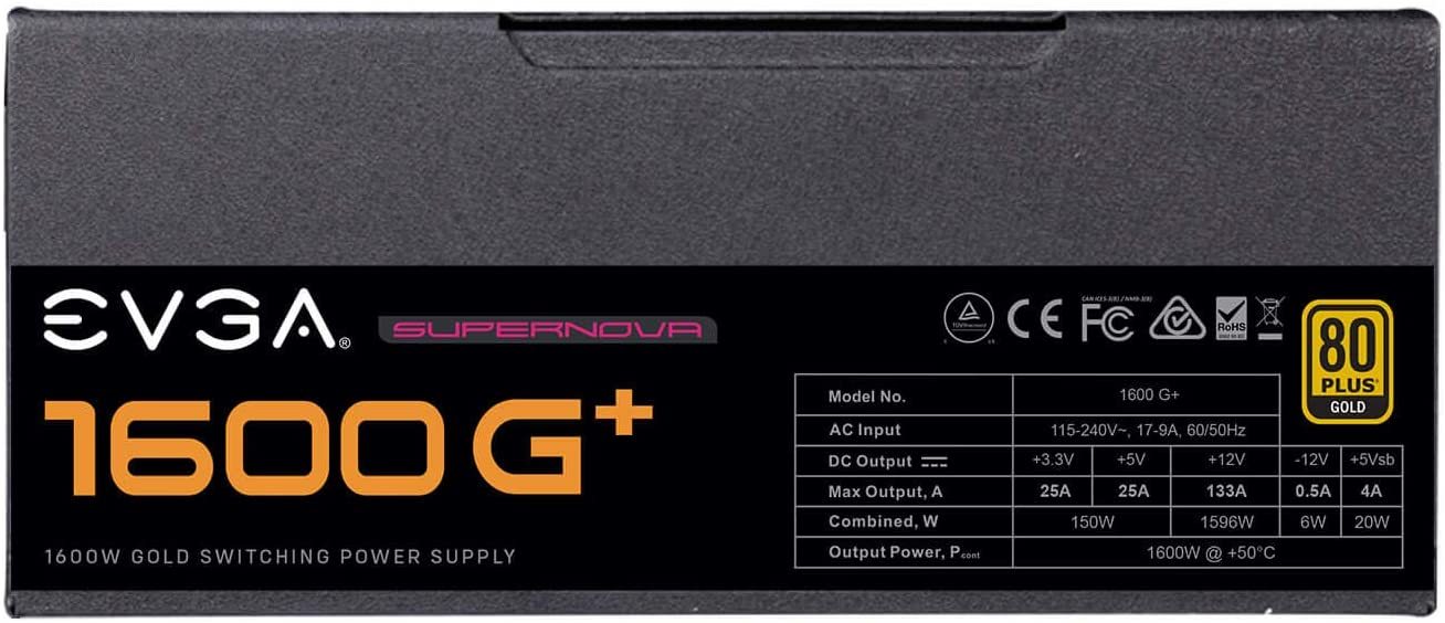 EVGA Supernova 1600 G Plus, 80 Plus Gold 1600W, Fully Modular - Image 3