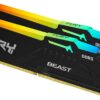 Kingston Fury Beast RGB 64GB (2X32) 5600MT/s DDR5 CL40 DIMM Desktop Memory (Kit of 2) | Intel XMP 3.0 | Infrared Sync Technology | Overclocking Stability |