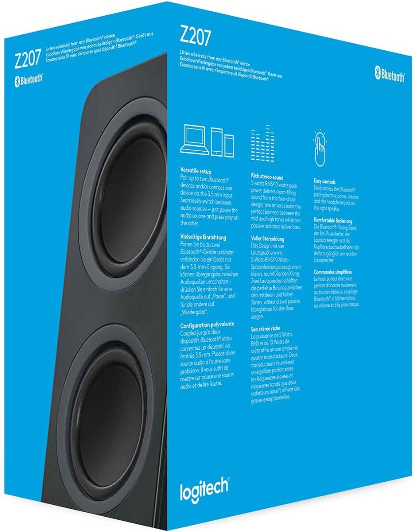 Logitech Z207 Black Bluetooth Speaker - Image 8