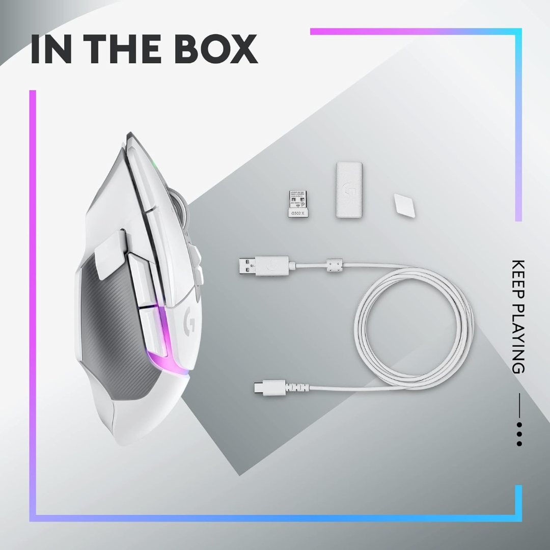 Logitech G502 X Plus White Wireless Gaming Mouse - Image 4