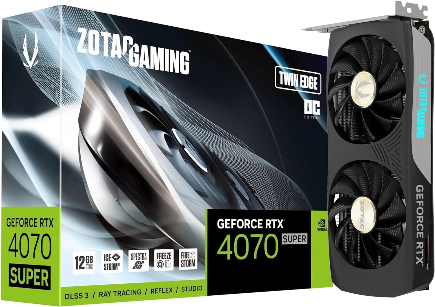 ZOTAC Gaming Nvidia GeForce RTX 4070 SUPER Twin Edge 12GB GDDR6X