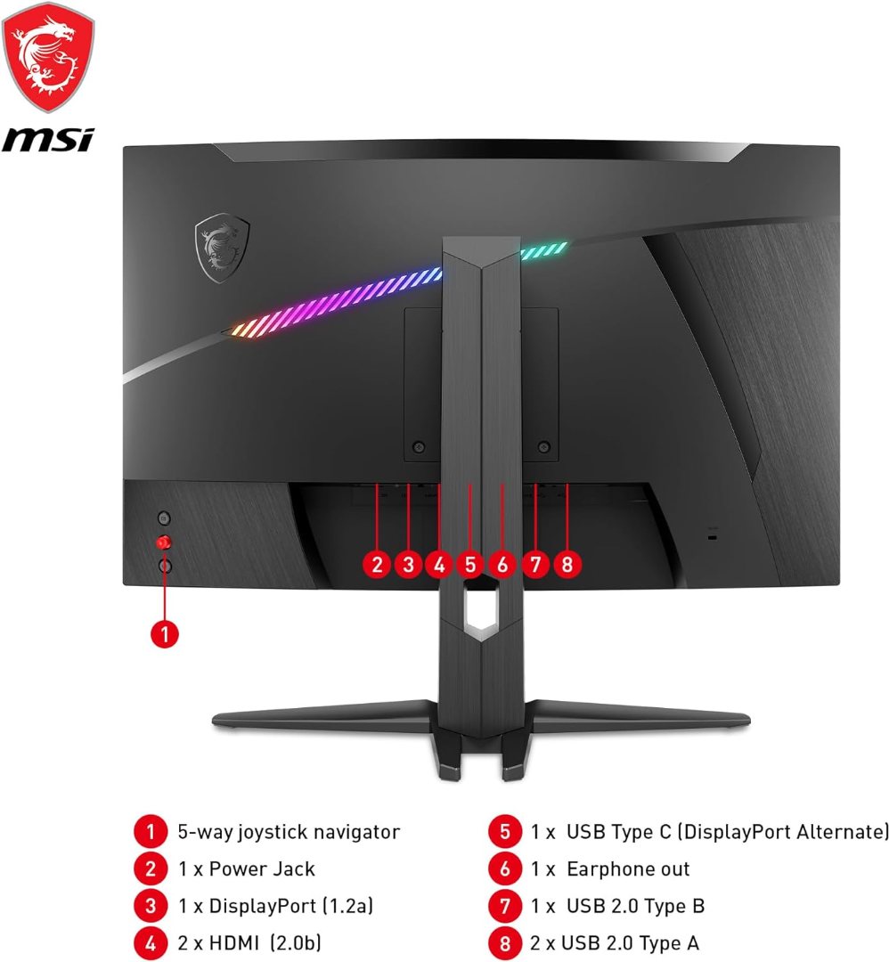 MSI MAG325CQRF QD, 31.5" Gaming Monitor, 2560 x 1440 (QHD) Rapid VA with Quantum Dot, 1 ms, 170Hz - Image 4