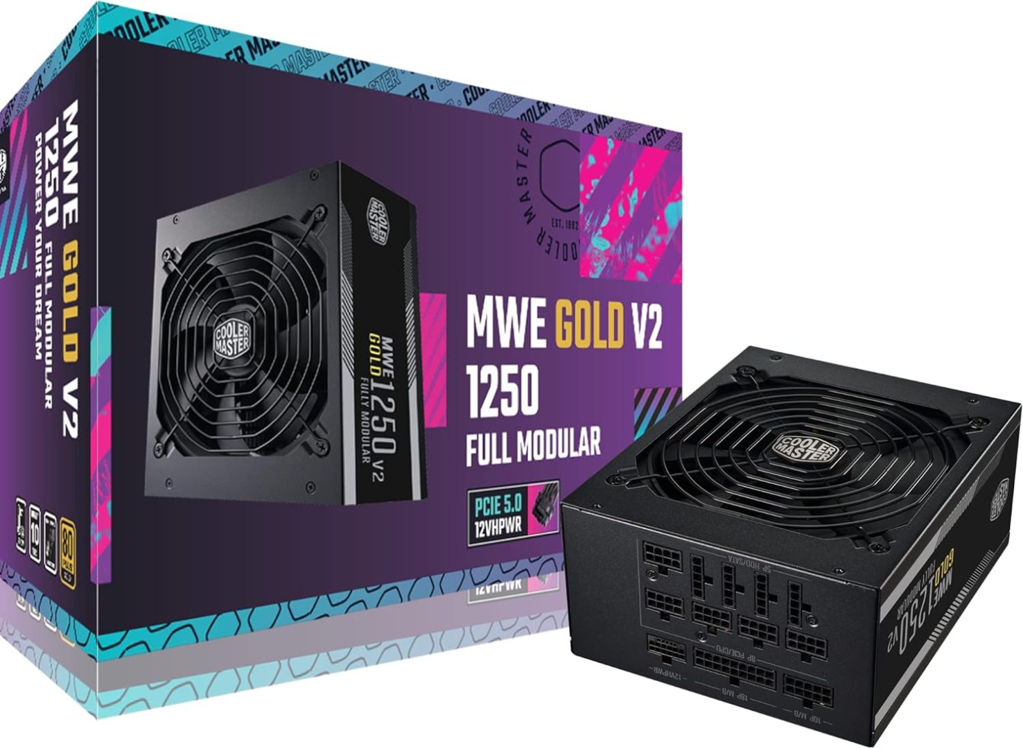 Cooler Master MWE Gold 1250 V2 Full Modular, 1250, 80 Plus Gold Efficiency