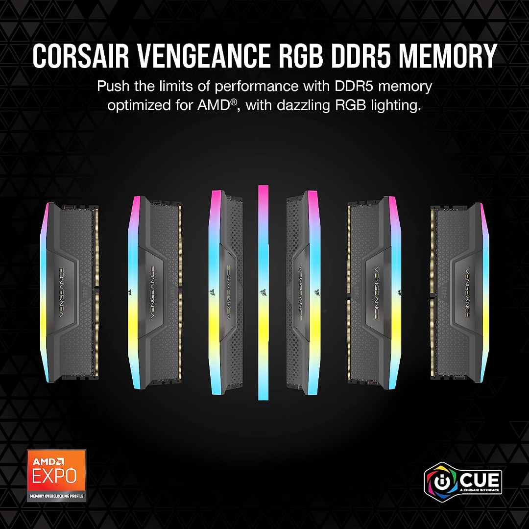 Corsair VENGEANCE RGB 64GB (2x32GB) DDR5 6000MT/s CL30 - Image 6