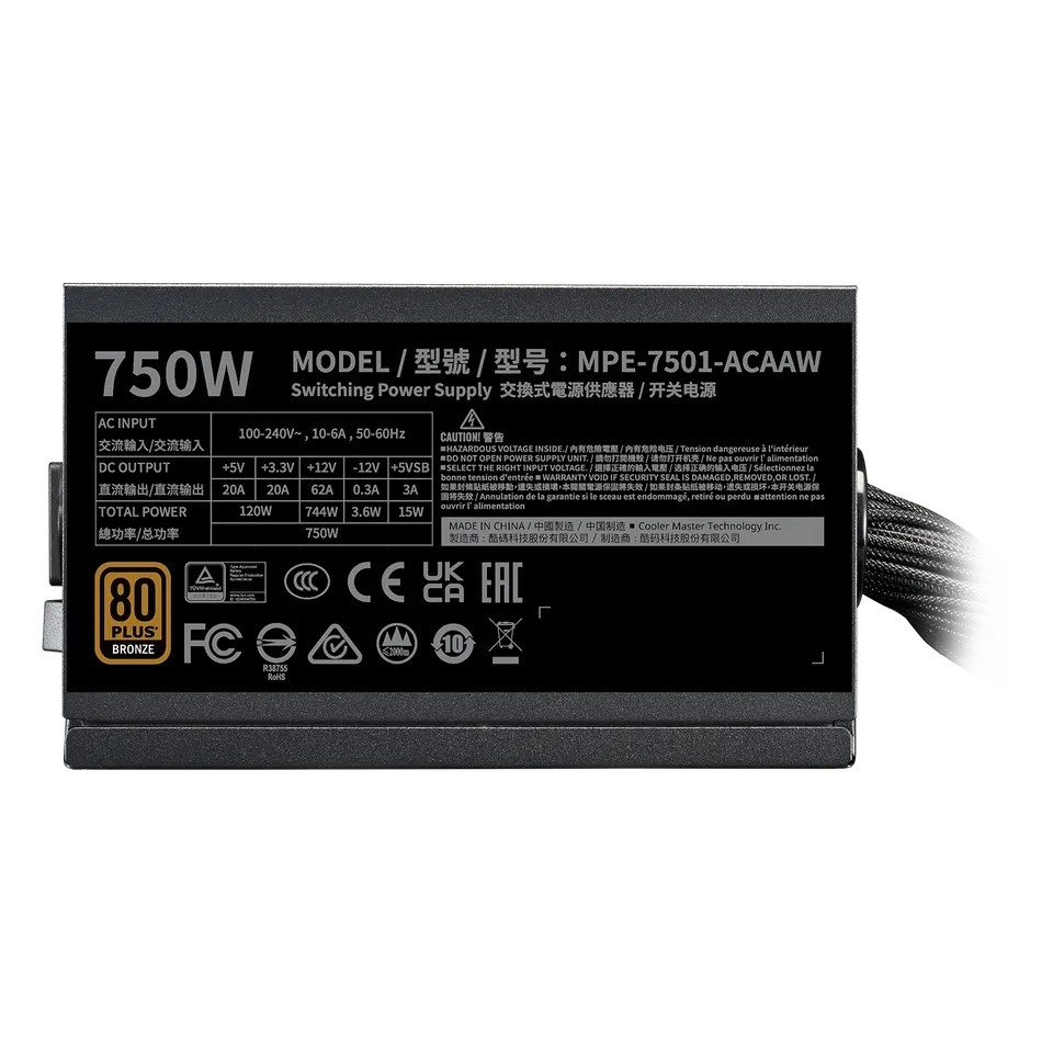 Alternative view of Cooler Master MWE Bronze 750 V3